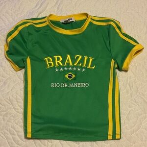 Tilly's Brazil Green and Yellow Kids Jersey